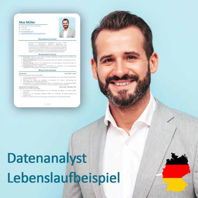 Datenanalyst Lebenslaufbeispiel رزومه تحلیلگر داده به زبان آلمانی