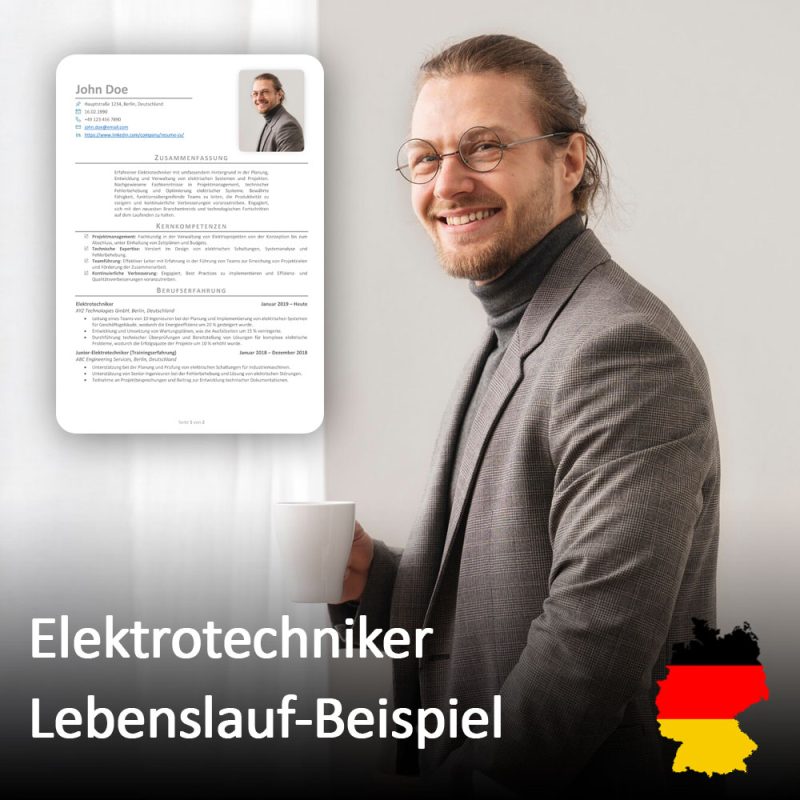 Elektrotechniker Lebenslauf-Beispiel رزومه مهندس برق به آلمانی