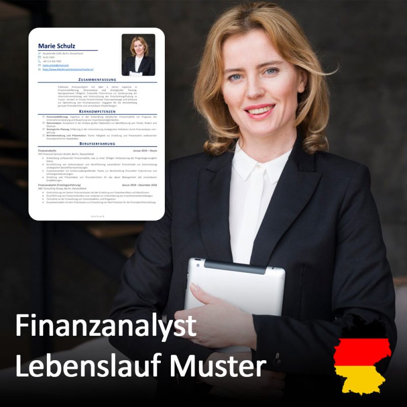 Finanzanalyst Lebenslauf Muster نمونه رزومه تحلیلگر مالی به آلمانی