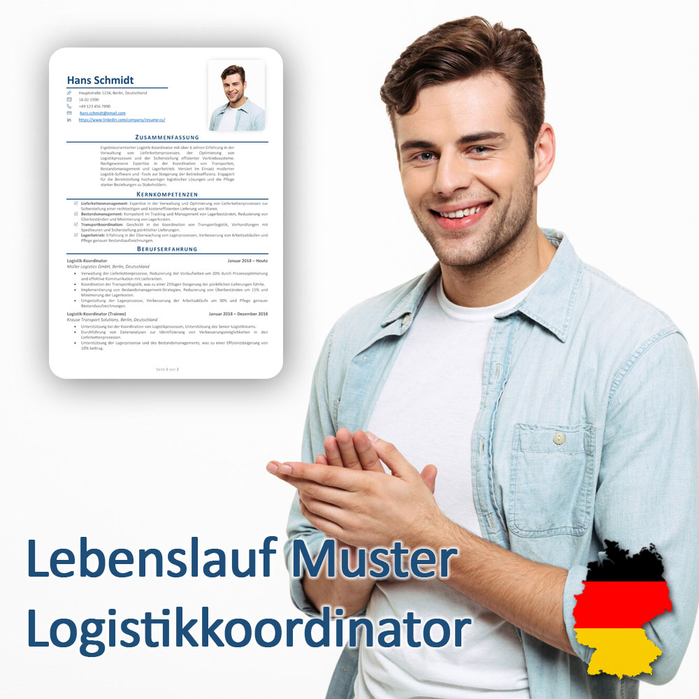 رزومه مدیر لجستیک به زبان آلمانی Lebenslauf Muster Logistikkoordinator