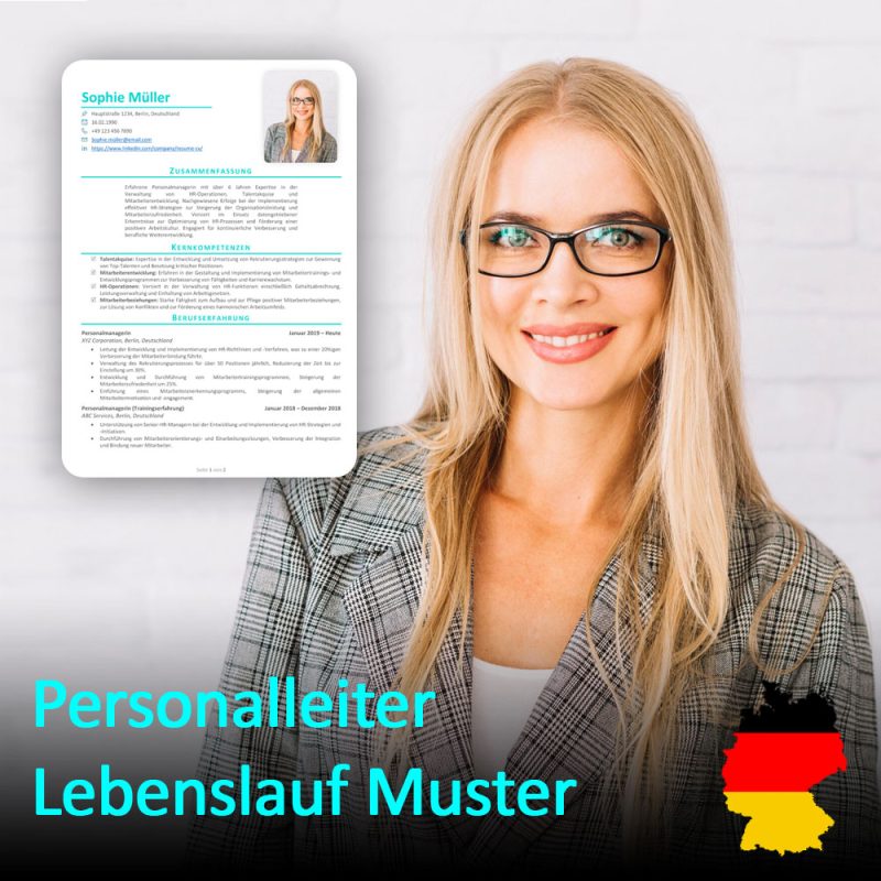 رزومه مدیر منابع انسانی به آلمانی Personalleiter Lebenslauf Muster