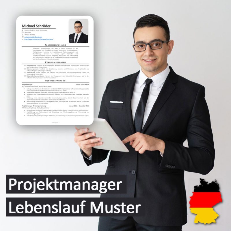 رزومه مدیر پروژه به زبان آلمانی Projektmanager Lebenslauf Muster